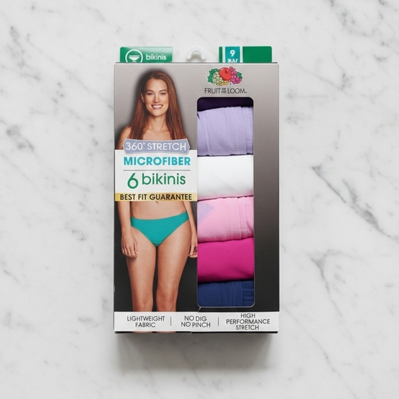Fruit of the Loom Other - Fruit of the Loom Microfiber Bikini Set - Purple, White, Pink, Blue